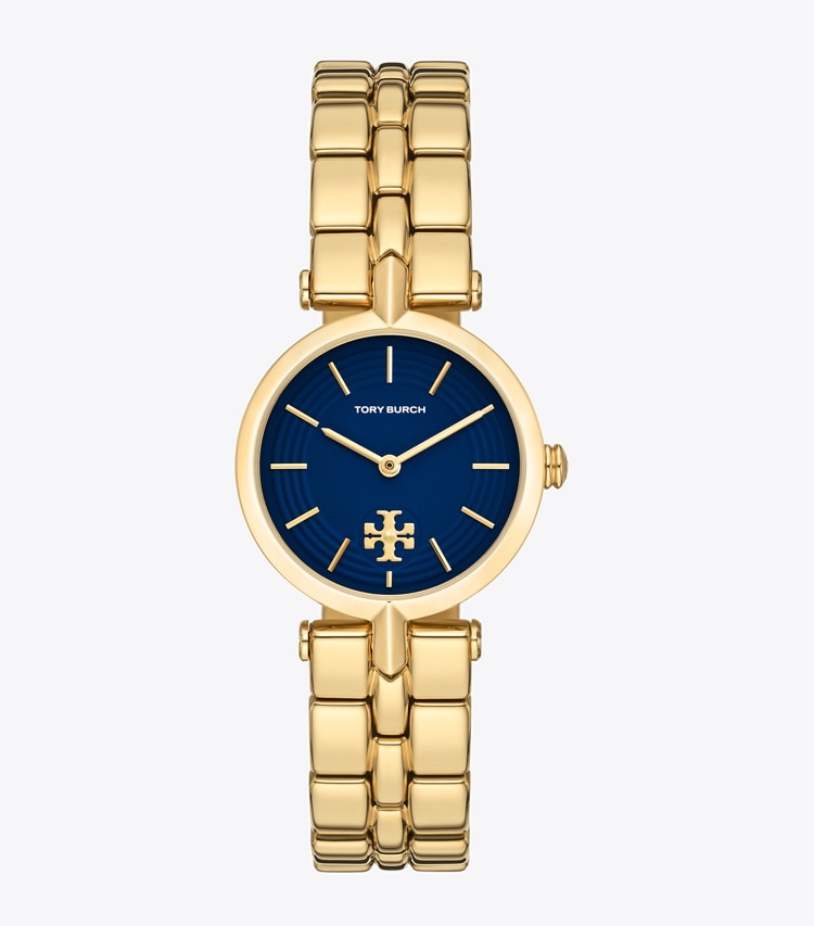 TORY BURCH KIRA WATCH, GOLD-TONE STAINLESS STEEL - Navy/Gold