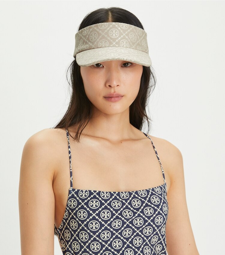 TORY BURCH T MONOGRAM VISOR - White