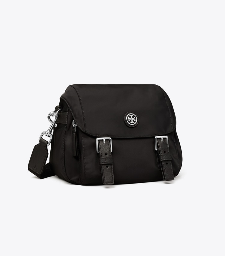 TORY BURCH NYLON SMALL MESSENGER - Black