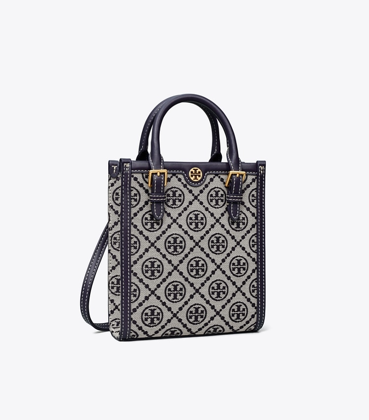 TORY BURCH MINI T MONOGRAM TOTE - Tory Navy