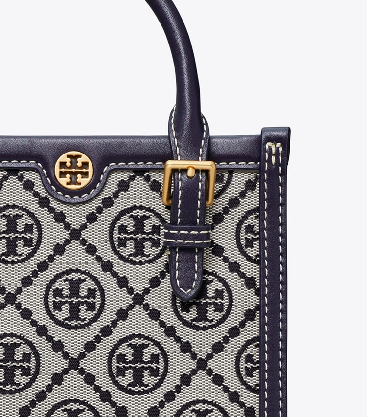 TORY BURCH MINI T MONOGRAM TOTE - Tory Navy