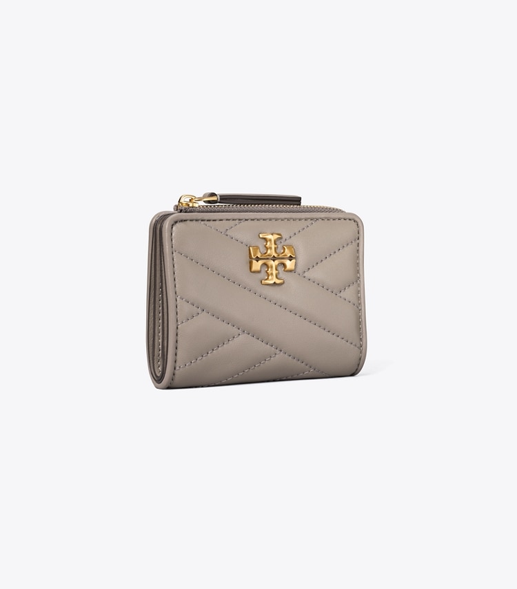 TORY BURCH KIRA CHEVRON BI-FOLD WALLET - Gray Heron