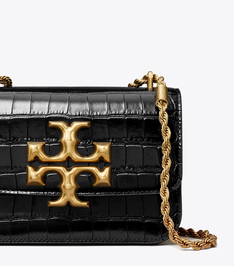 TORY BURCH ELEANOR SMALL BAG - Black / Rolled Gold