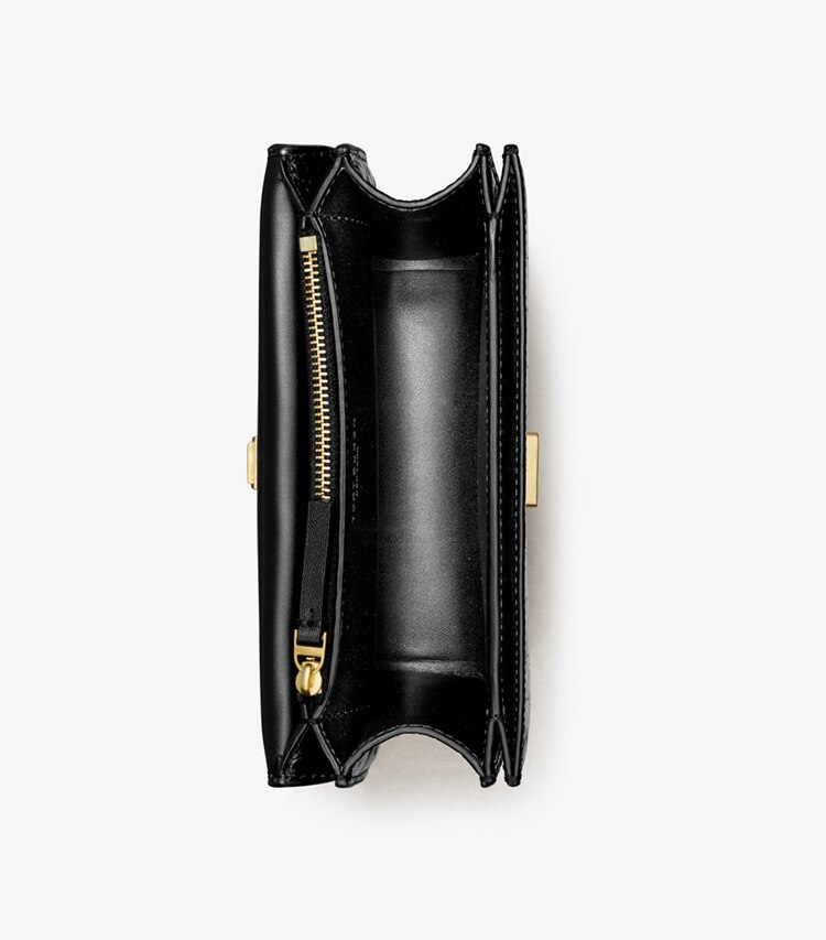 TORY BURCH ELEANOR SMALL BAG - Black / Rolled Gold