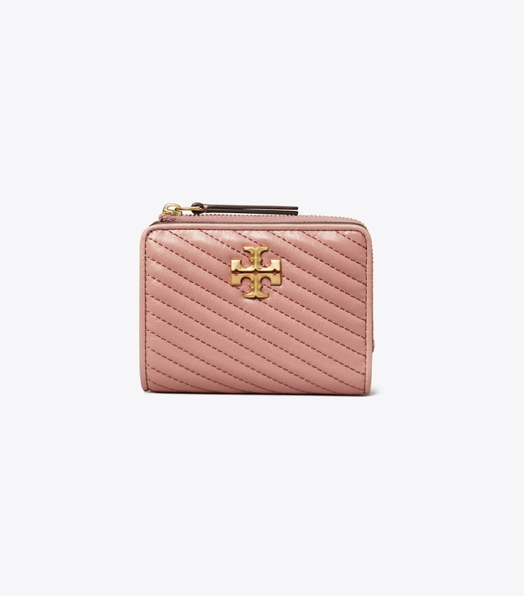 TORY BURCH KIRA MOTO QUILT BI-FOLD WALLET - Pink Magnolia