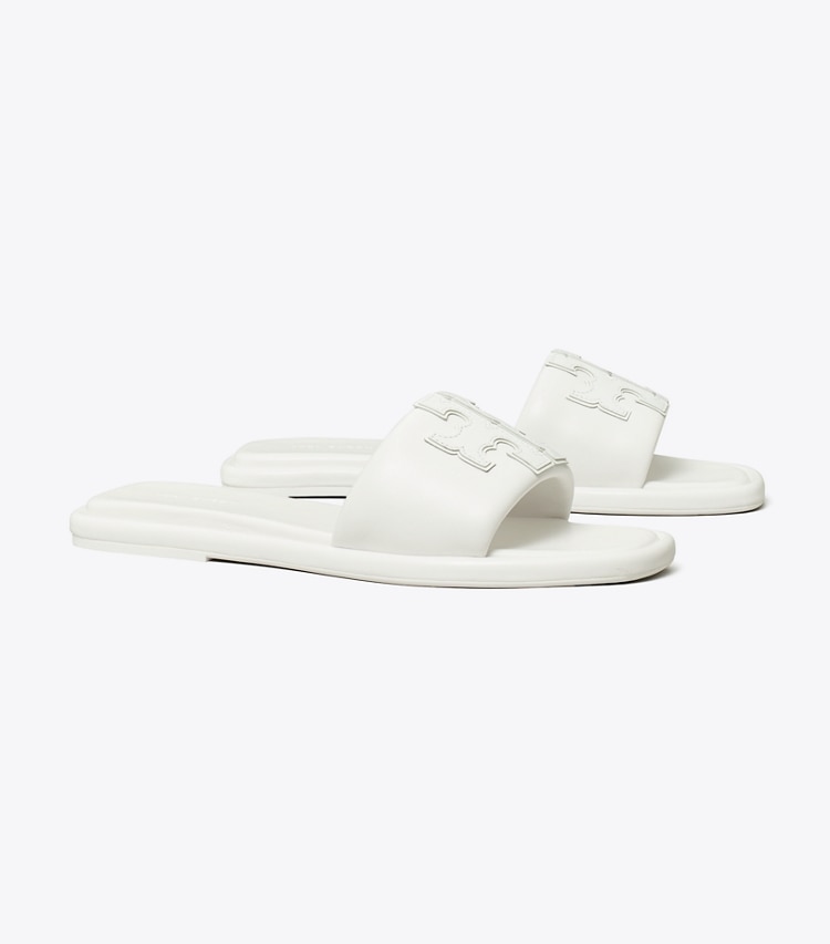 TORY BURCH DOUBLE T SPORT SLIDE - Optic White