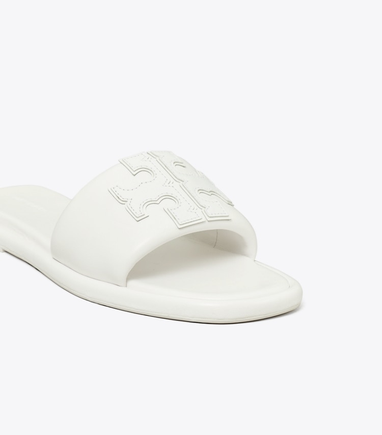 TORY BURCH DOUBLE T SPORT SLIDE - Optic White