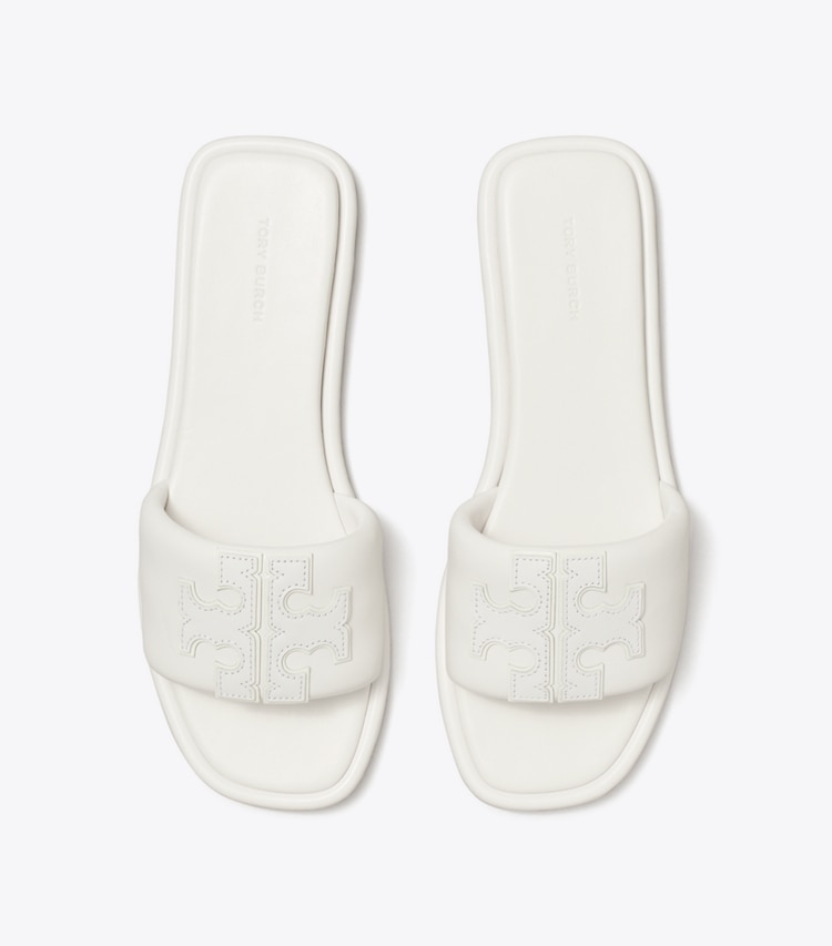 TORY BURCH DOUBLE T SPORT SLIDE - Optic White