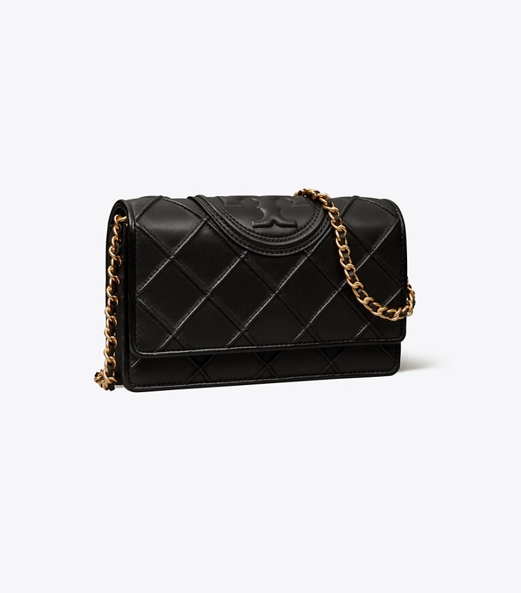 TORY BURCH FLEMING SOFT CHAIN WALLET - Black