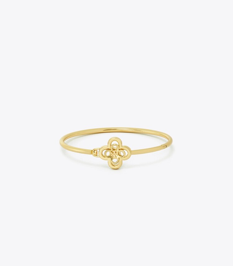 TORY BURCH KIRA CLOVER HINGE BRACELET - Tory Gold