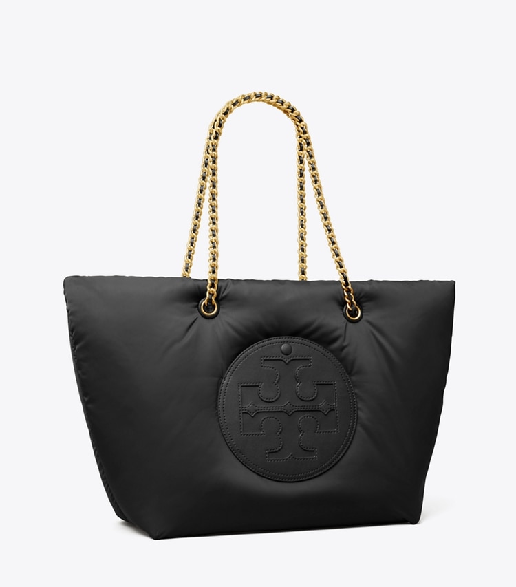 TORY BURCH ELLA CHAIN SOFT TOTE - Black