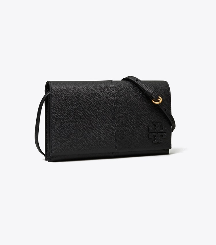 TORY BURCH MCGRAW WALLET CROSSBODY - Black