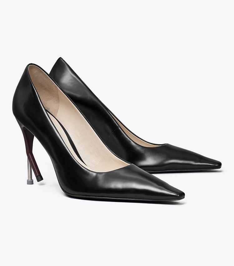 TORY BURCH BROKEN HEEL PUMP - Perfect Black / Dark Carmine