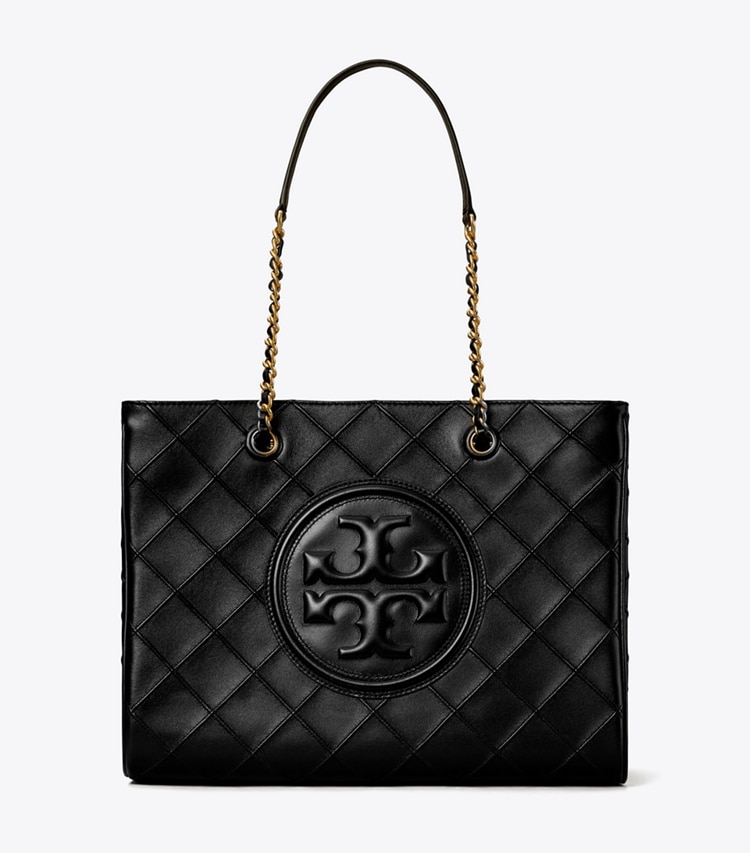 TORY BURCH FLEMING SOFT CHAIN TOTE - Black - Click Image to Close