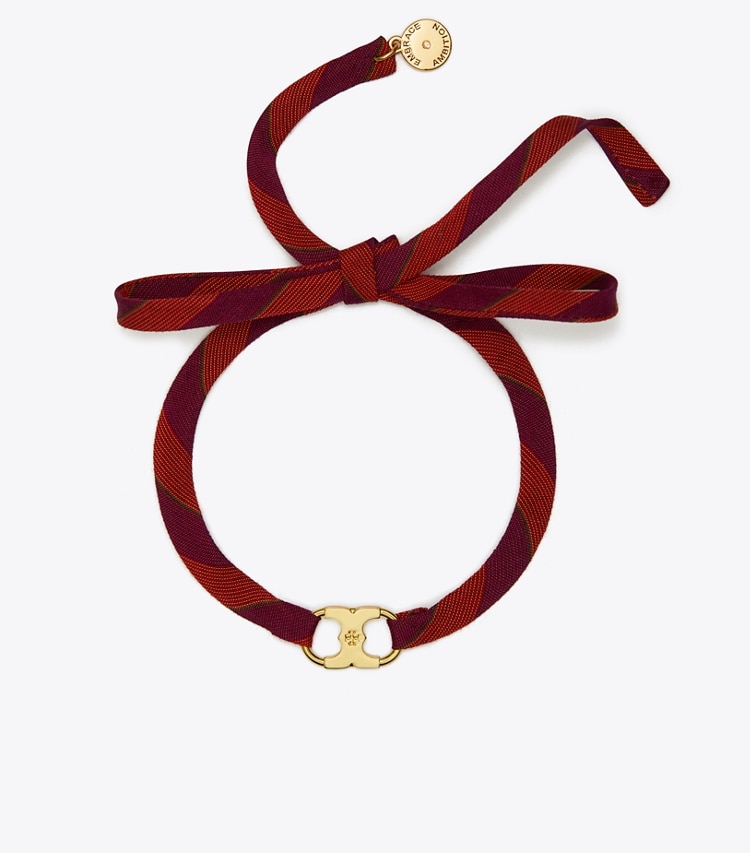 TORY BURCH EMBRACE AMBITION WRAP BRACELET - Tory Gold / Red / Purple