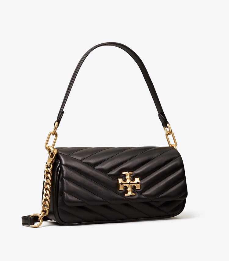 TORY BURCH SMALL KIRA CHEVRON FLAP SHOULDER BAG - Black