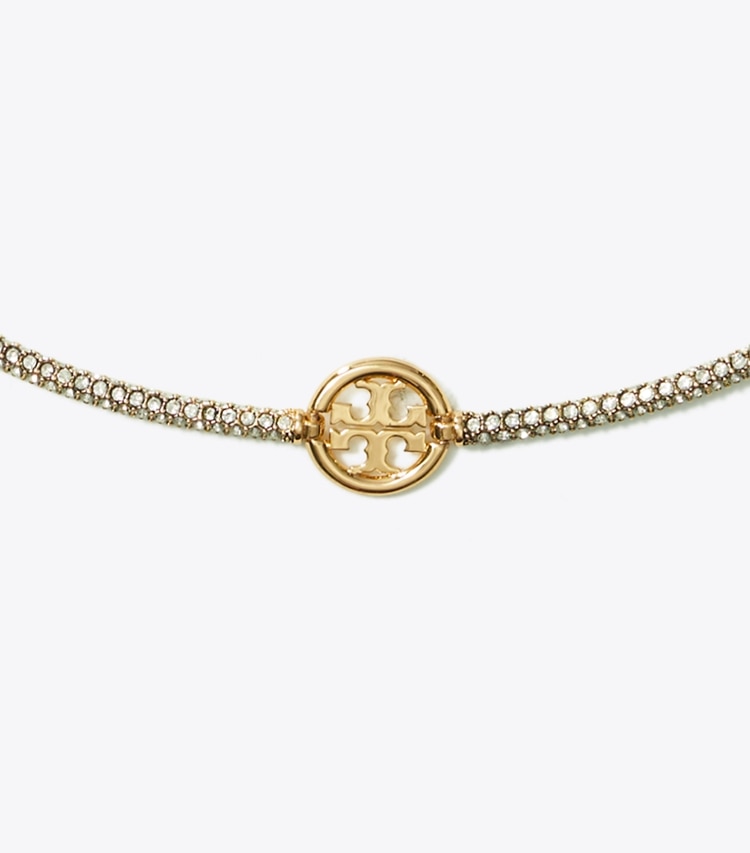 TORY BURCH MILLER PAVe NECKLACE - Tory Gold / Crystal - Click Image to Close