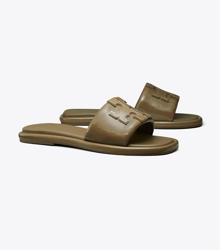 TORY BURCH DOUBLE T SPORT SLIDE - Toasted Sesame