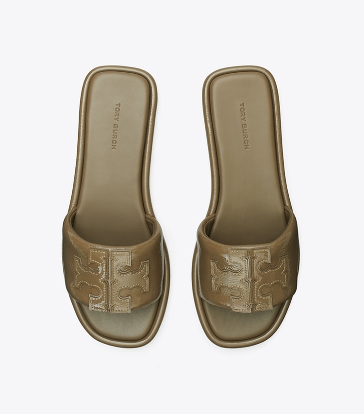 TORY BURCH DOUBLE T SPORT SLIDE - Toasted Sesame