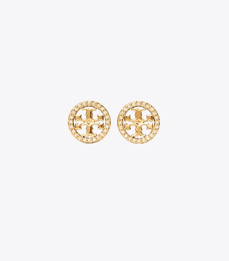 TORY BURCH MILLER PAVe STUD EARRING - Tory Gold/Crystal