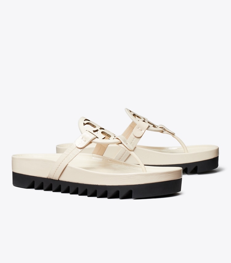 TORY BURCH MILLER CLOUD LUG SANDAL - New Cream / Perfect Black