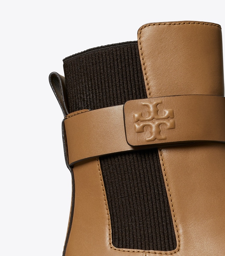 TORY BURCH DOUBLE T CHELSEA BOOT - Almond Flour / Coco - Click Image to Close