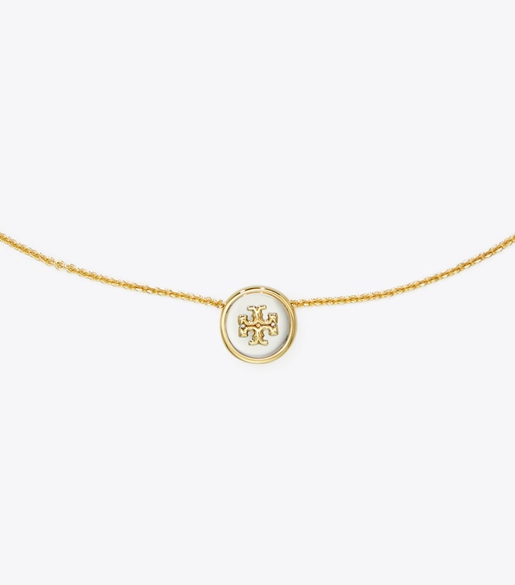 TORY BURCH KIRA PENDANT NECKLACE - Tory Gold / Tory Silver - Click Image to Close
