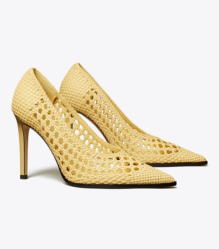 TORY BURCH WOVEN POINTED PUMP - Sweet Corn