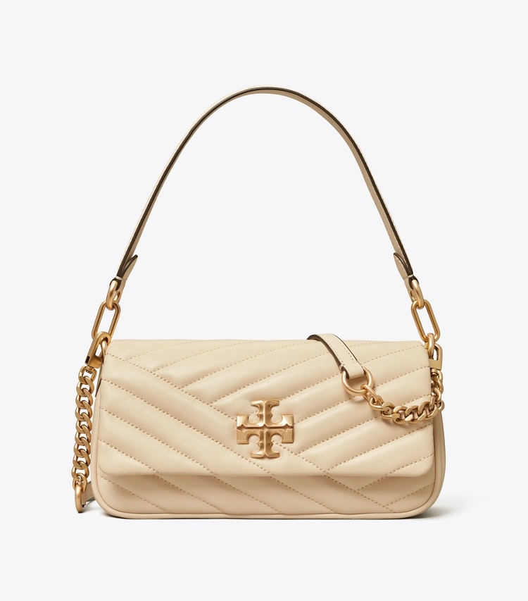 TORY BURCH SMALL KIRA CHEVRON FLAP SHOULDER BAG - New Cream