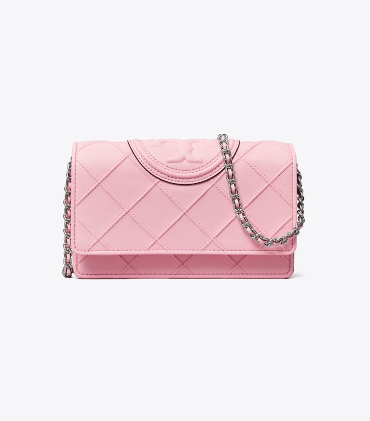 TORY BURCH FLEMING SOFT CHAIN WALLET - Plie Pink - Click Image to Close