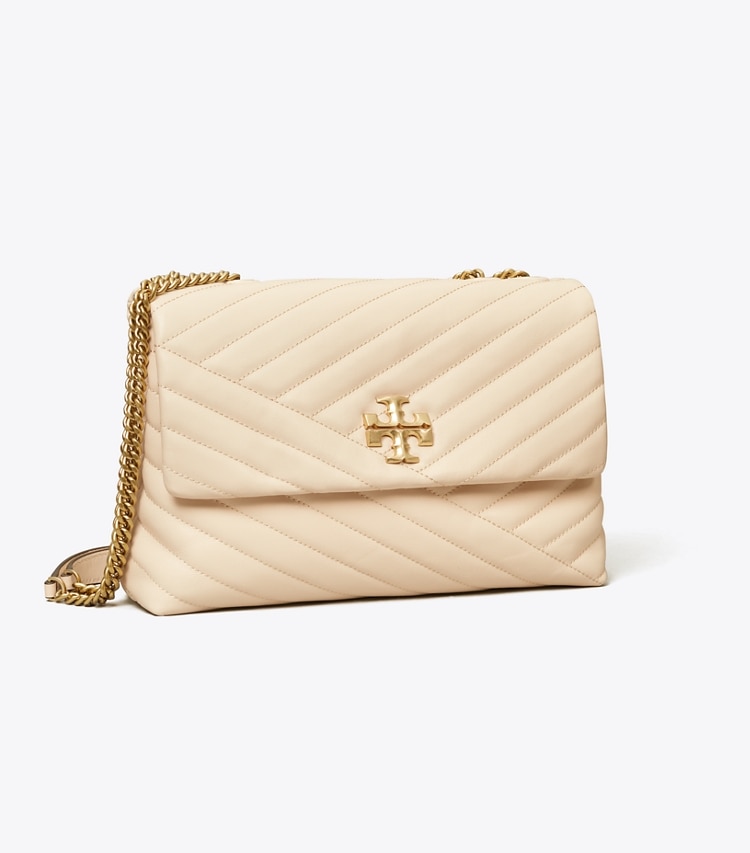 TORY BURCH KIRA CHEVRON CONVERTIBLE SHOULDER BAG - New Cream