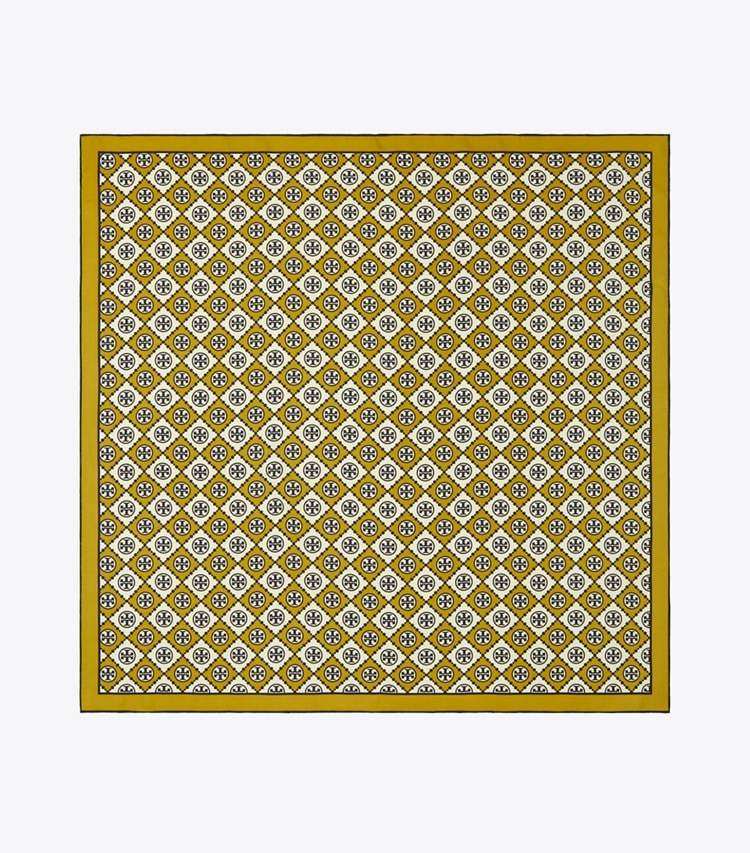 TORY BURCH CHECKERED T MONOGRAM SQUARE - Checkered T Monogram Mustard