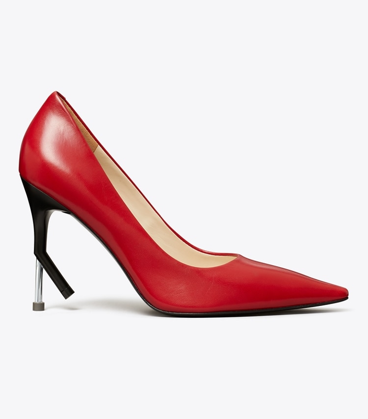 TORY BURCH BROKEN HEEL PUMP - Warm Red / Perfect Black