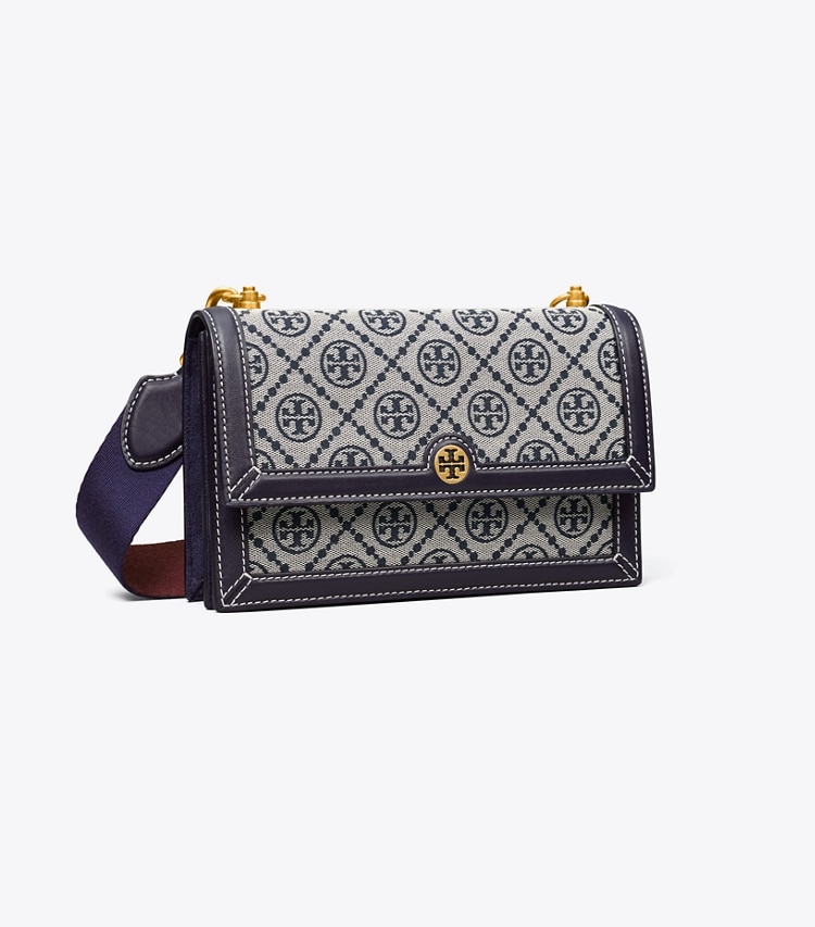 TORY BURCH MINI T MONOGRAM SHOULDER BAG - Tory Navy