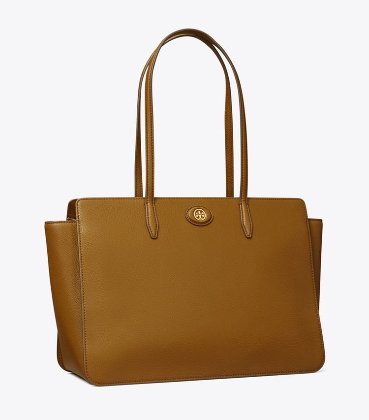 TORY BURCH ROBINSON PEBBLED TOTE - Bistro Brown