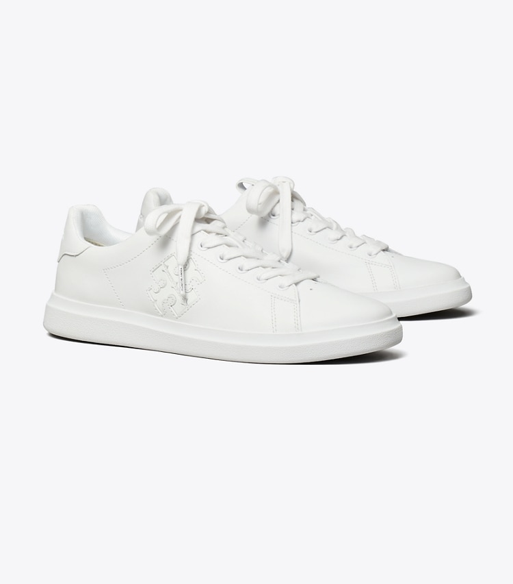 TORY BURCH DOUBLE T HOWELL COURT SNEAKER - White / White