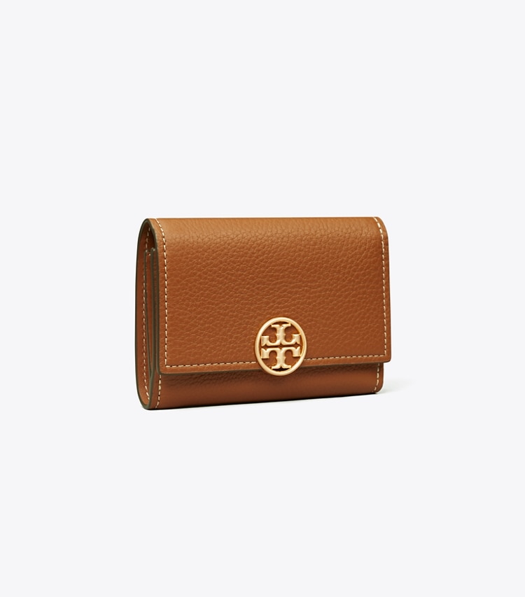 TORY BURCH MEDIUM MILLER FLAP WALLET - Light Umber