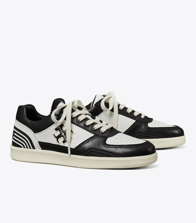 TORY BURCH CLOVER COURT SNEAKER - Purity / Perfect Black