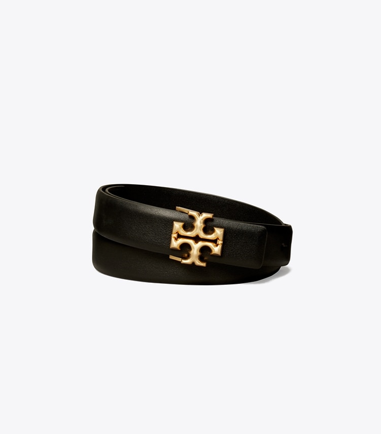 TORY BURCH 1"ELEANOR BELT - Black / Gold