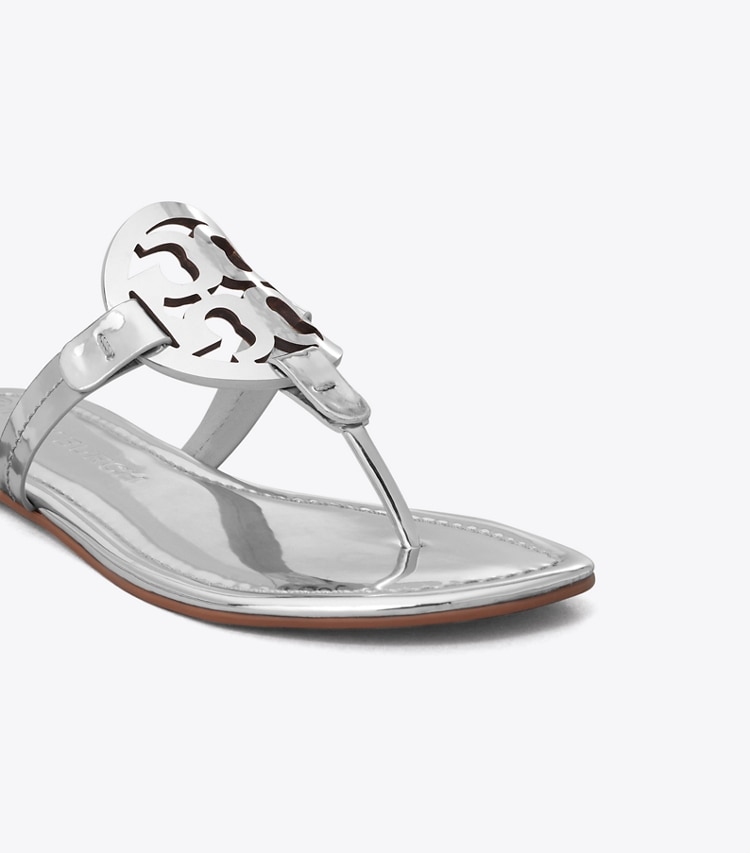 TORY BURCH MILLER METALLIC SANDAL - Silver