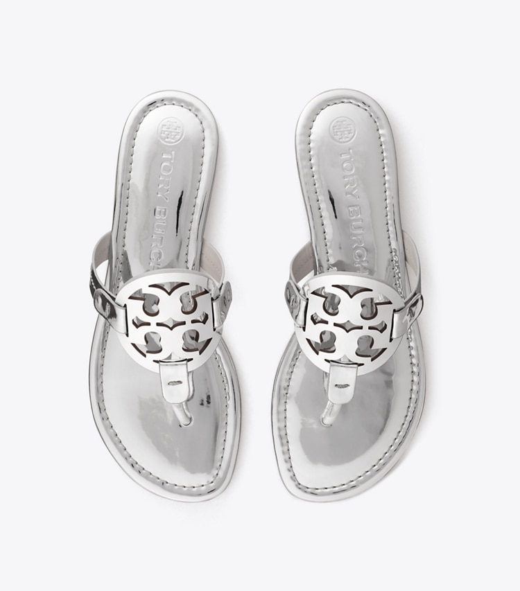 TORY BURCH MILLER METALLIC SANDAL - Silver