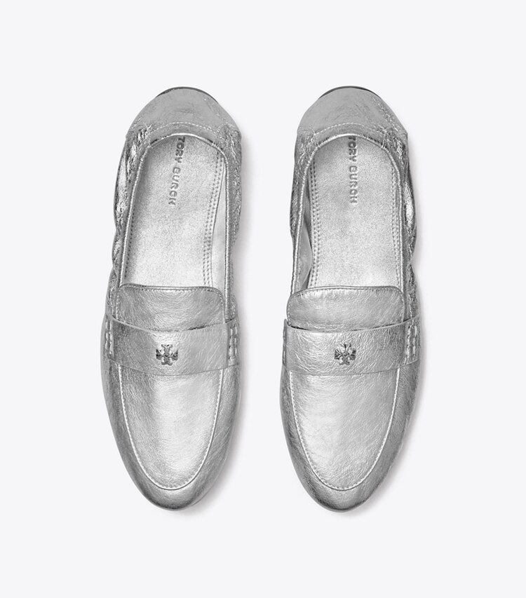 TORY BURCH BALLET LOAFER - Shiny Silver