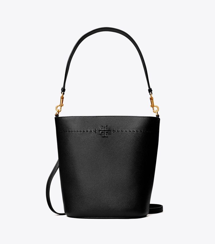 TORY BURCH MCGRAW BUCKET BAG - Black