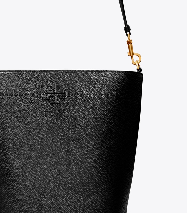 TORY BURCH MCGRAW BUCKET BAG - Black