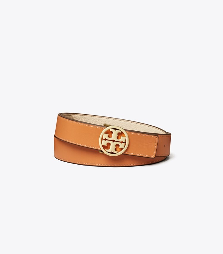 TORY BURCH 1"MILLER REVERSIBLE BELT - New Ivory / Natural Vachetta / Gold