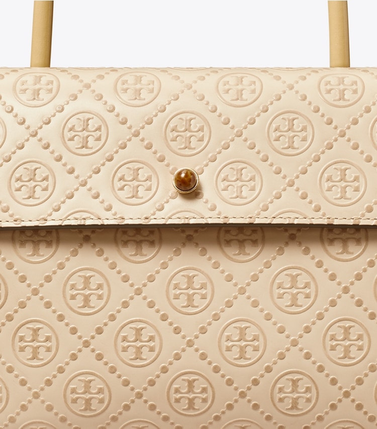TORY BURCH SMALL T MONOGRAM DEVILLE BAG - New Cream