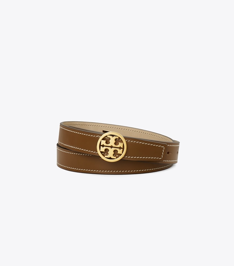 TORY BURCH 1"MILLER BELT - Moose / Gold