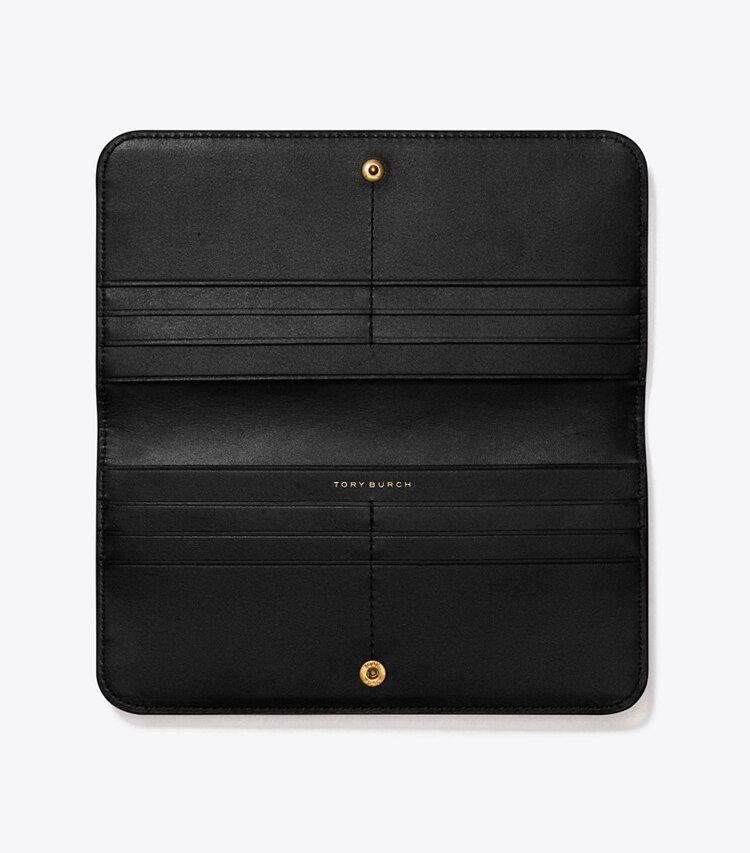 TORY BURCH T MONOGRAM ZIP SLIM WALLET - Black
