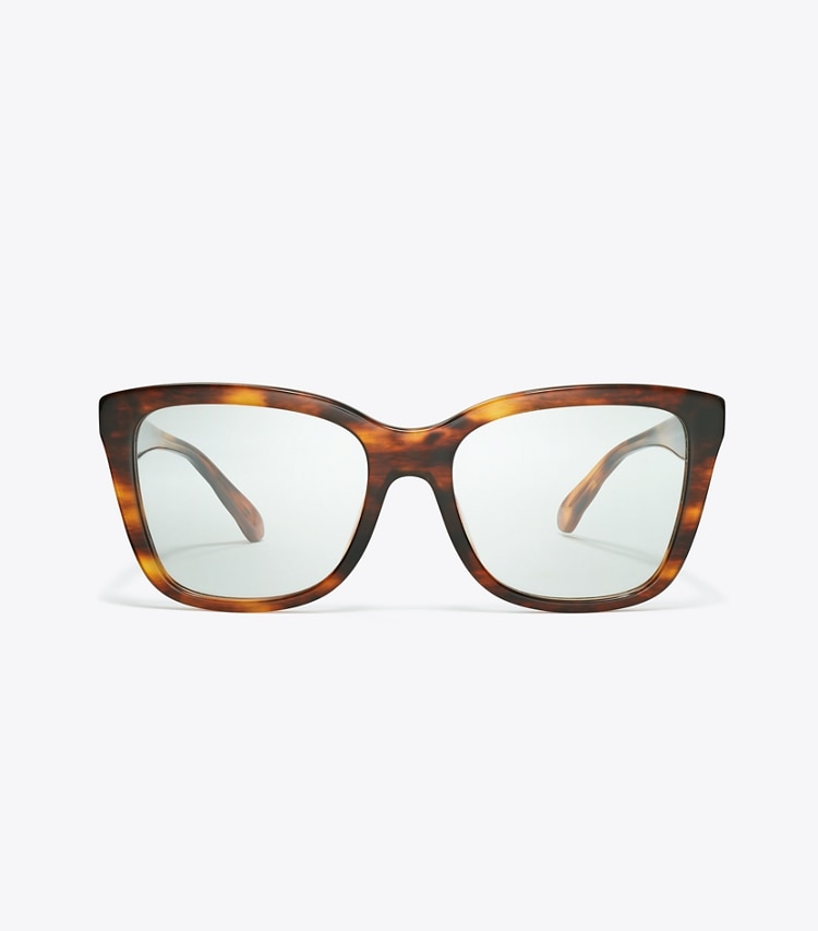 TORY BURCH KIRA SQUARE EYEGLASSES - Dark Wood