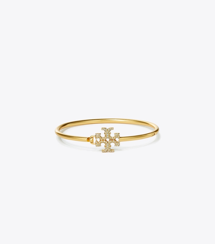 TORY BURCH ELEANOR PAVe HINGED CUFF - Rolled Brass / Crystal